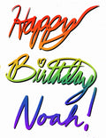 Rainbow Cursive Birthday Card